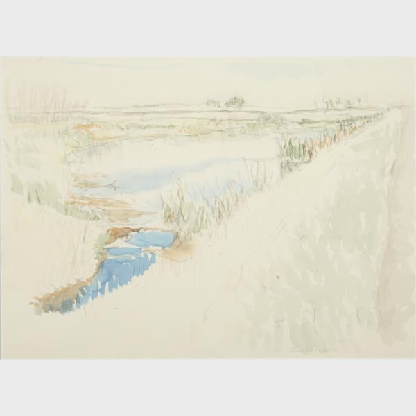 Appraisal: EDWARD EPP BESIDE THE ROAD WATERCOLOUR ON PAPER SIGNED AND