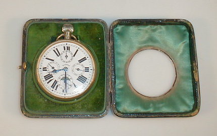 Appraisal: A silver plated Goliath pocket watch with bezel wind four