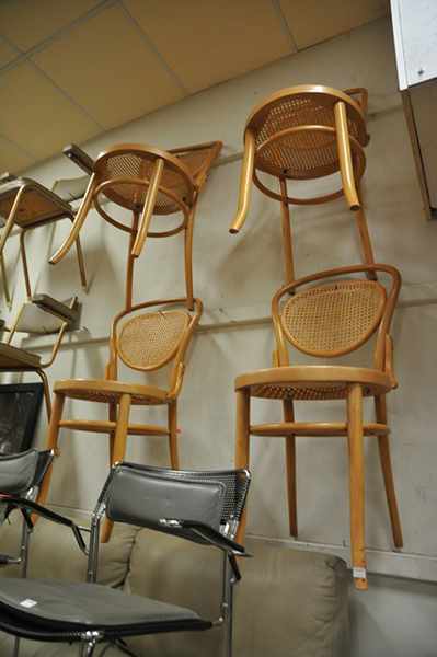 Appraisal: FOUR BENTWOOD KITCHEN CHAIRS