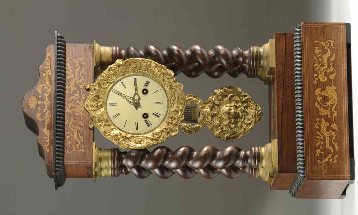 Appraisal: FRENCH EMPIRE PORTICO CLOCK Samuel Marti et Cie Maedaille de