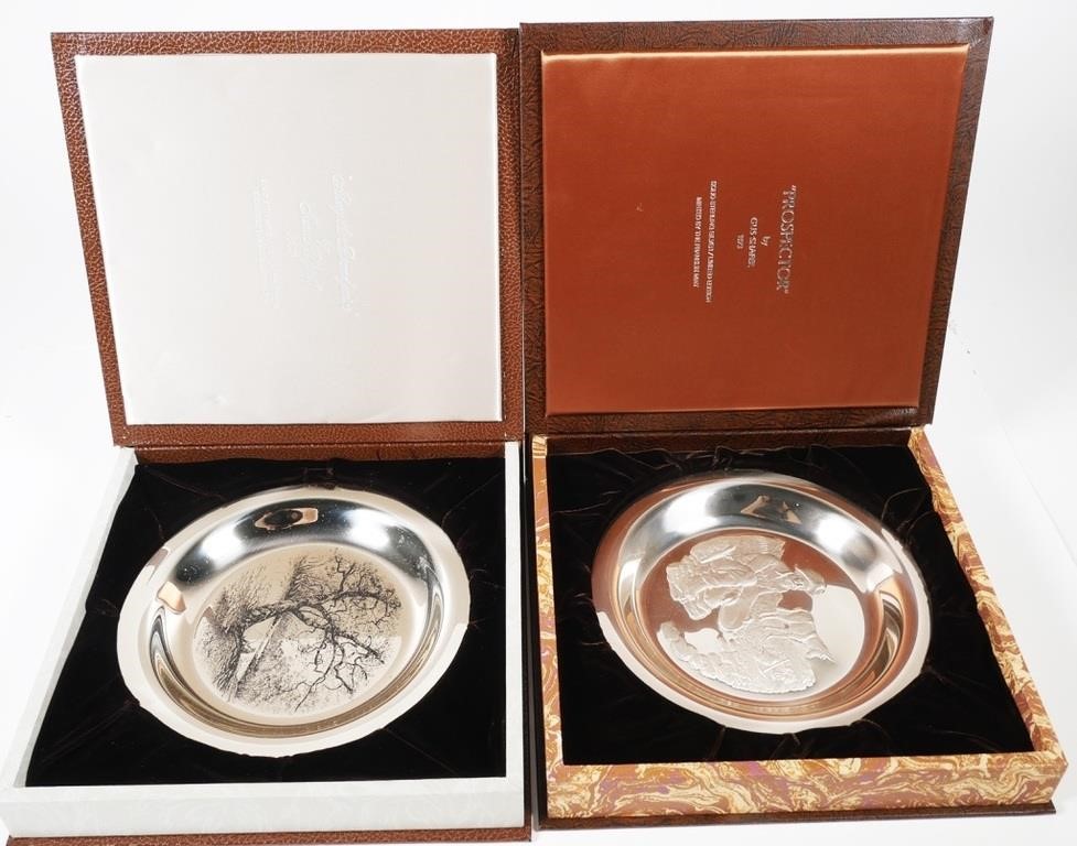 Appraisal: Two solid sterling silver limited edition plates with COA's by