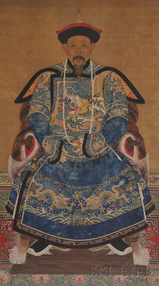 Appraisal: Portrait of a High-Ranking Courtier China Qing Dynasty possibly Kangxi