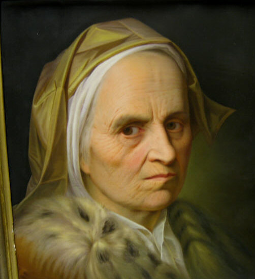 Appraisal: PORTRAIT OF ELDERLY WOMAN ON BERLIN PORCELAIN Finely painted after