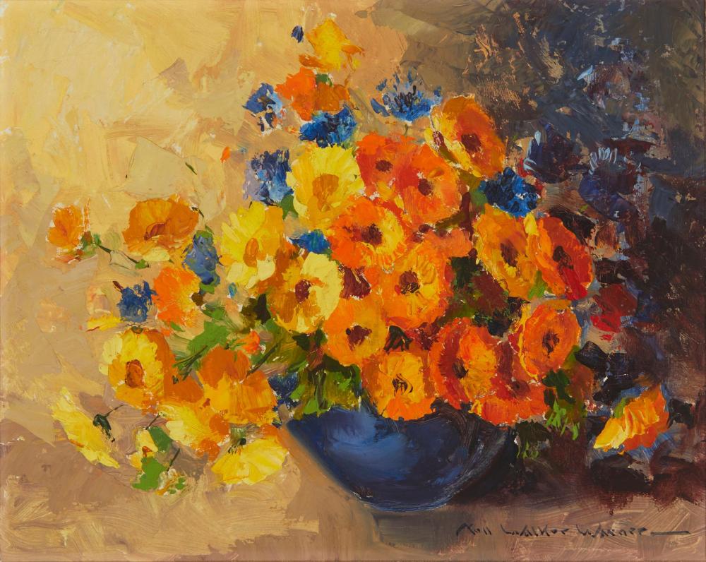 Appraisal: Nell Walker Warner - Carmel CA Floral still life Oil