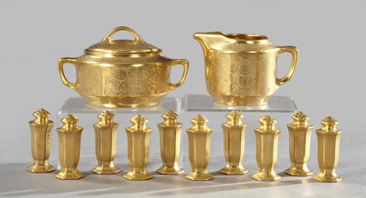 Appraisal: Twelve-Piece Group of Richly Gilded Porcelain first quarter th century