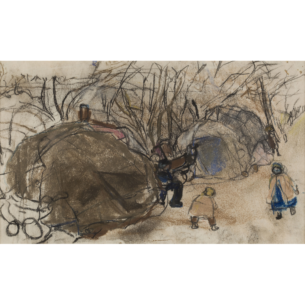 Appraisal: JOAN EARDLEY R S A SCOTTISH - TINKER'S CAMP Pastel