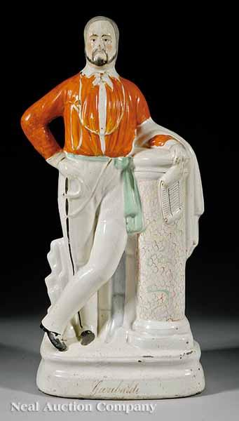 Appraisal: A Large Staffordshire Figure of Garibaldi mid- th c the