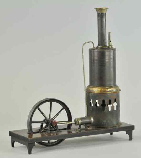 Appraisal: VERTICAL STEAM ENGINE Burnished boiler single flywheel oscillating cylinder nickel