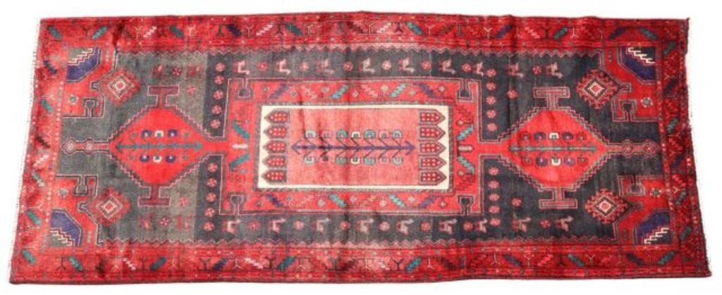 Appraisal: Hand-tied Persian Bijar rug Iran approx ' l ' w