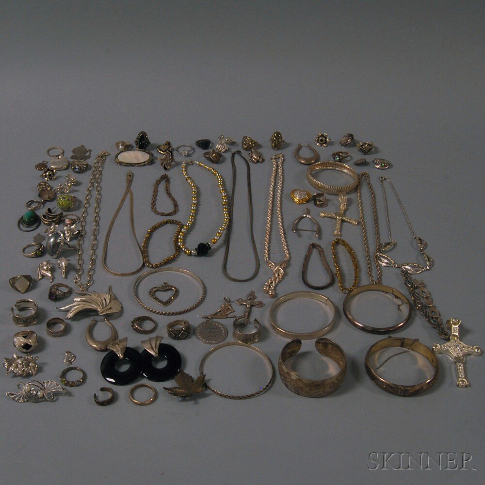 Appraisal: Group of Mostly Sterling Silver Jewelry including a Kirk cuff