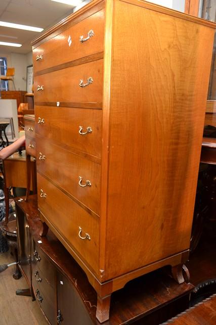 Appraisal: FIVE DRAWER CHEST AND A PAIR OF TWO DRAWER BEDSIDE