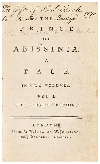 Appraisal: PIOZZI Hester Lynch Thrale - -- Johnson Samuel Rasselas The