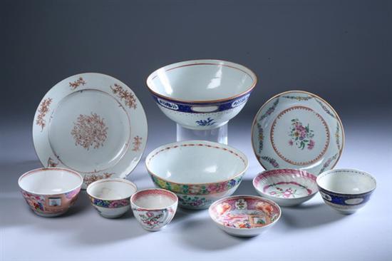 Appraisal: EIGHT PIECES CHINESE EXPORT PORCELAIN Qianlong period Including famille rose