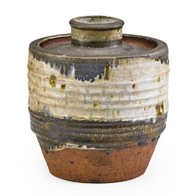 Appraisal: JOHN MASON b Stoneware covered jar USA ca Incised MASON