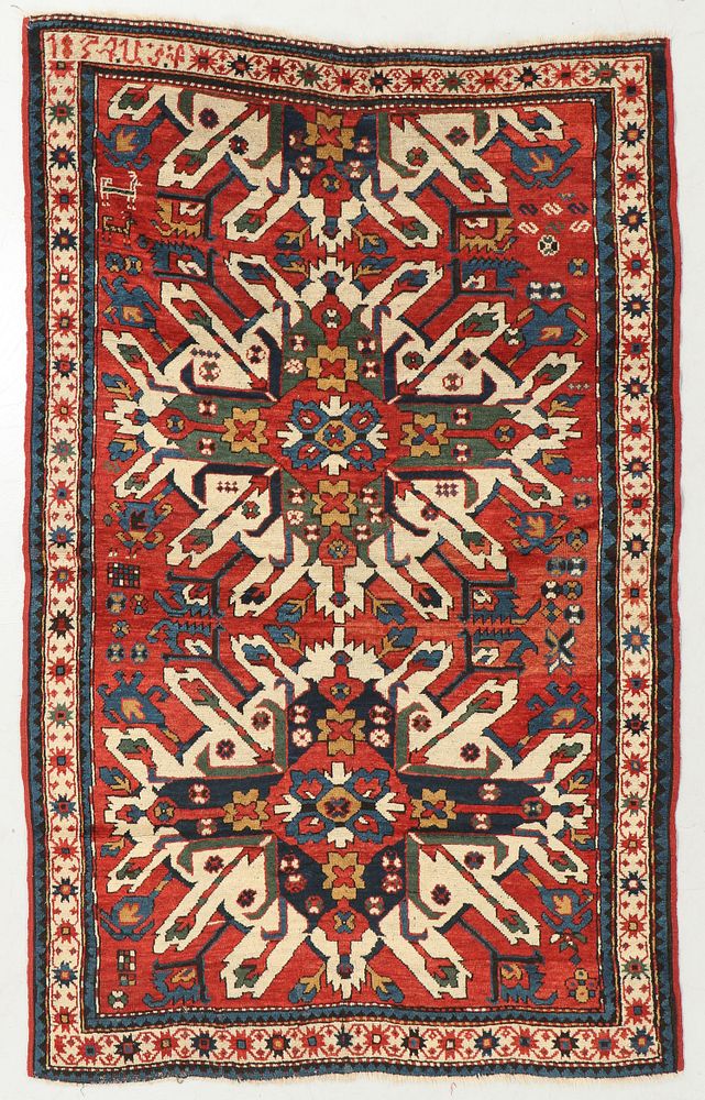 Appraisal: Antique Armenian Eagle Kazak Rug Dated Antique Armenian Eagle Kazak