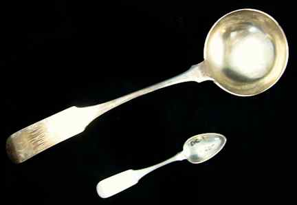 Appraisal: AMERICAN WASHINGTON DC COIN SILVER LADLE AND TEASPOON the first