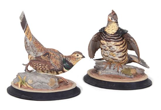 Appraisal: Pair Boehm Ruffed Grouse no H W pcs Provenance Deaccessioned