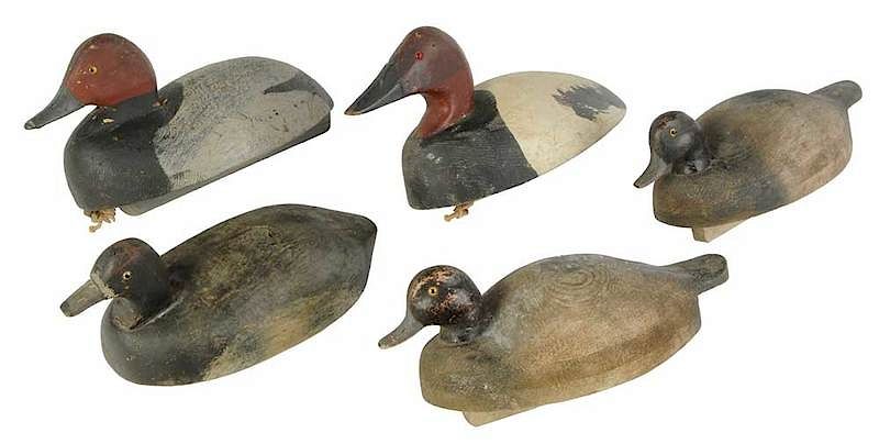 Appraisal: Five Michigan Attributed Duck Decoys early to mid th century