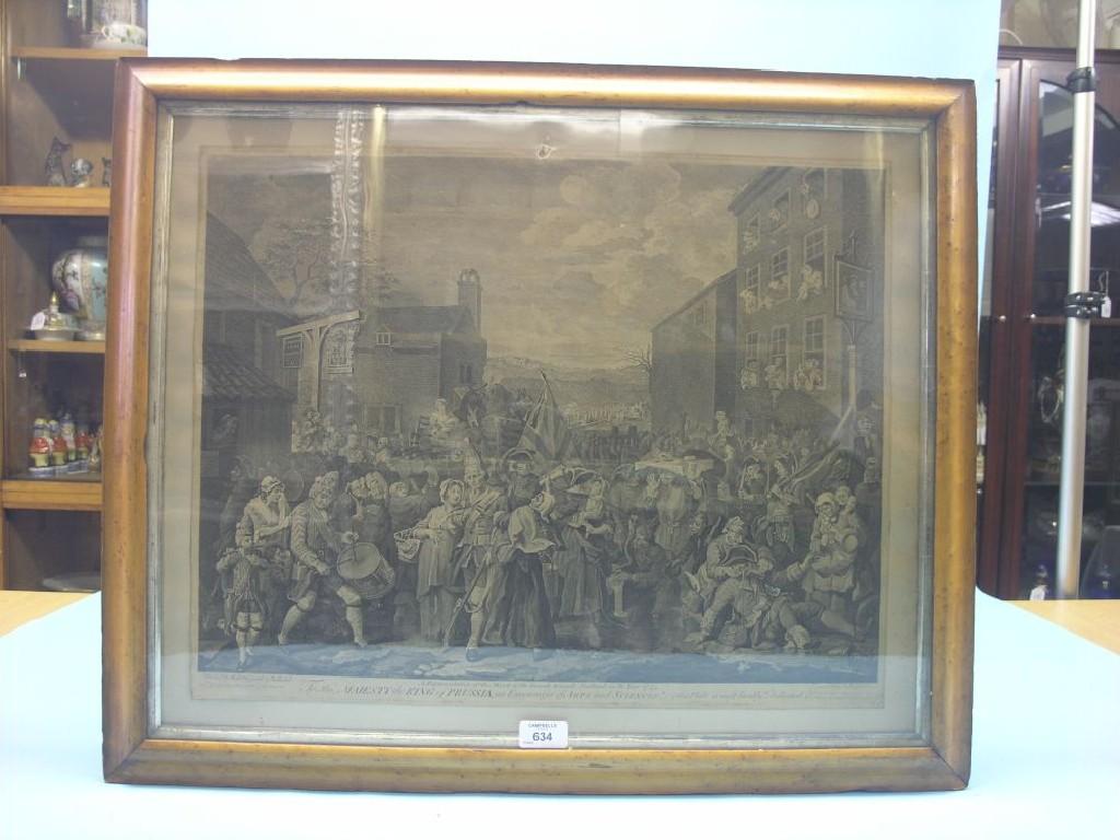 Appraisal: A pair of Georgian engravings after Hogarth x in bird's