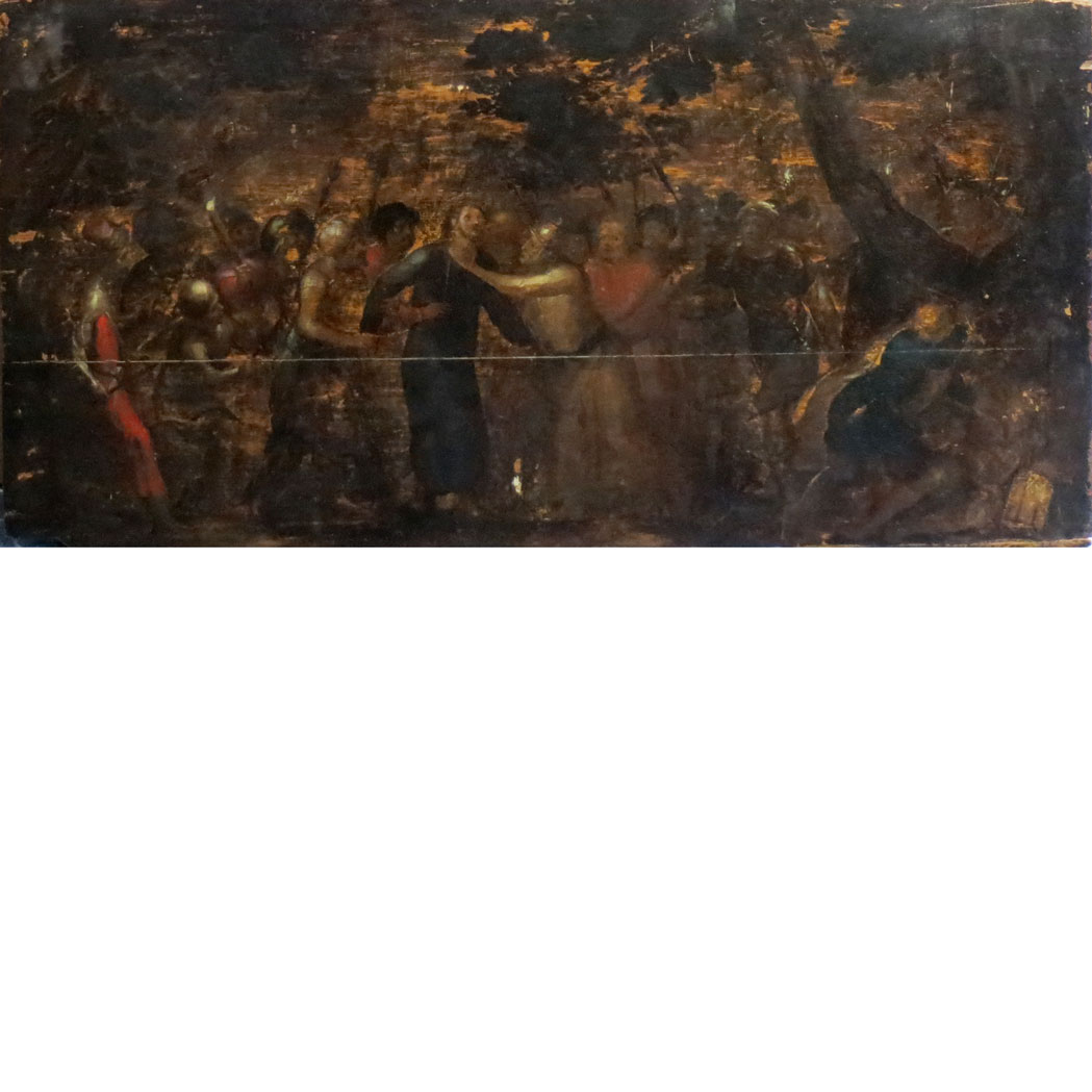 Appraisal: Flemish School th Century The Arrest of Christ Oil on