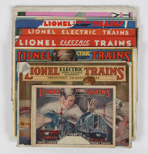 Appraisal: Lot of train catalogs and magazines seven Lionel Electric Train