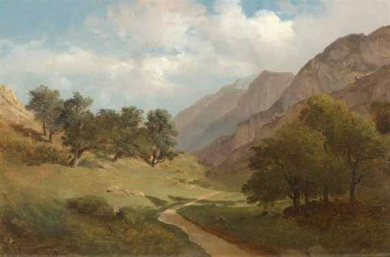 Appraisal: CALAME ALEXANDRE Vevey - Menton Paysage au Servas Oil on