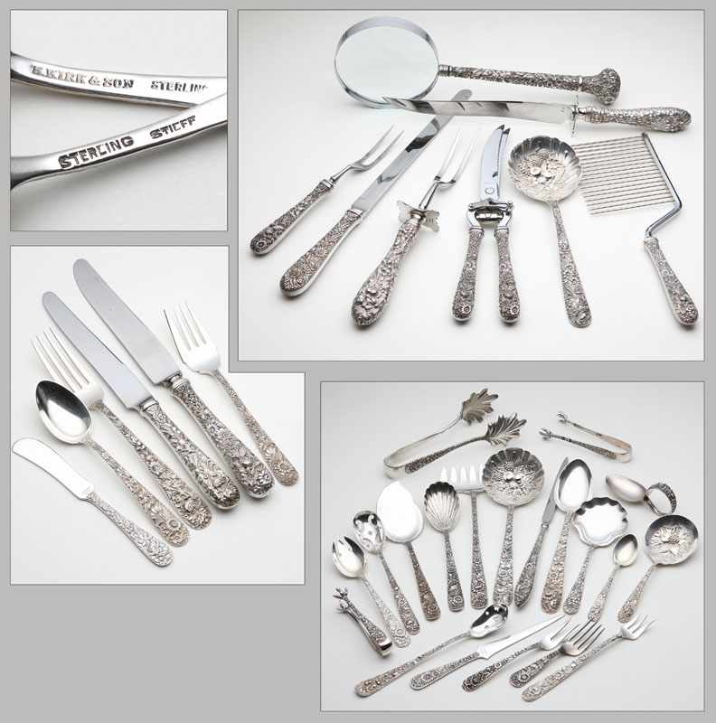 Appraisal: An assembled Kirk Sons Stieff 'Repousse' sterling silver flatware service