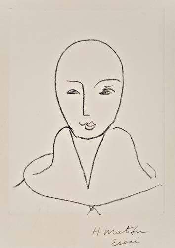 Appraisal: HENRI MATISSE tude pour Saint Dominique Lithograph on chine appliqu