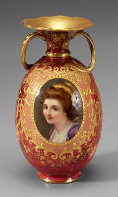 Appraisal: Royal Doulton portrait vase oval portrait of woman in purple