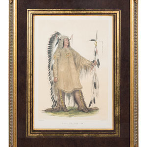 Appraisal: Three Hand-Colored Lithographs by George Catlin American - and a