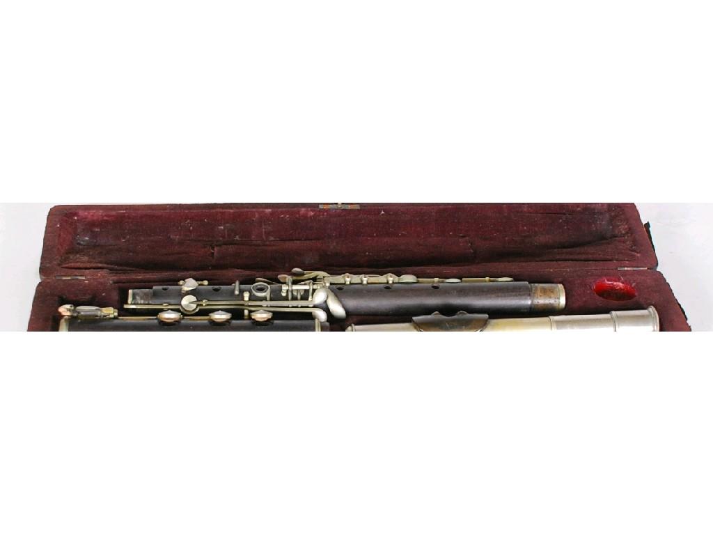 Appraisal: EARLY TWENTIETH CENTURY ELECTROPLATE AND EBONY THREE PART FLUTE long