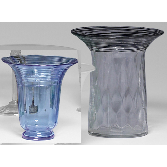 Appraisal: Steuben vase flaring form in Celeste blue glass with applied