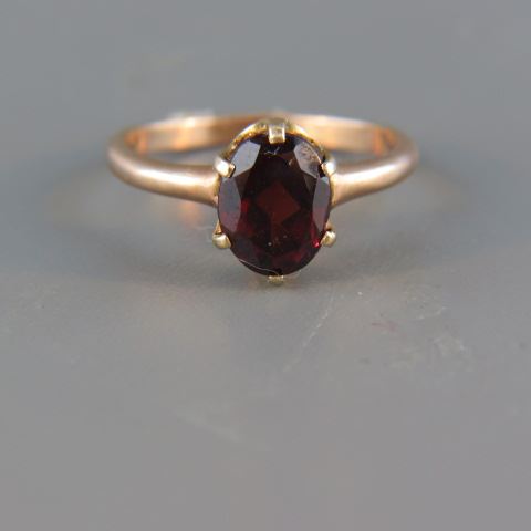 Appraisal: Garnet Ring carat rich oval gem in k rose gold