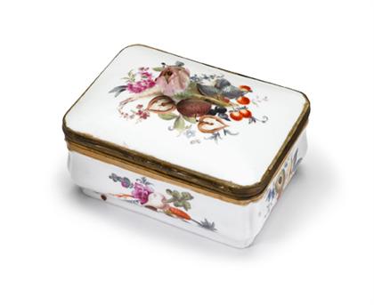 Appraisal: German porcelain and gilt metal mounted box th century probably