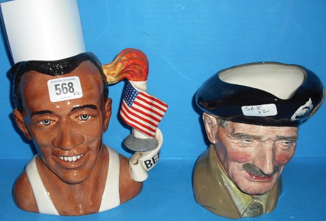 Appraisal: Royal Doulton Large Character jugs Jesse Owens D with certificate