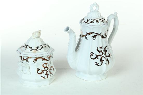 Appraisal: GROUP OF IRONSTONE COFFEE BERRY PATTERN Teapot ''h and covered