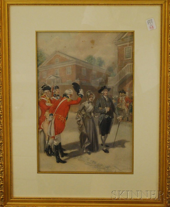 Appraisal: Framed H A Ogden Hand-colored Aquatint Print A Red Coat