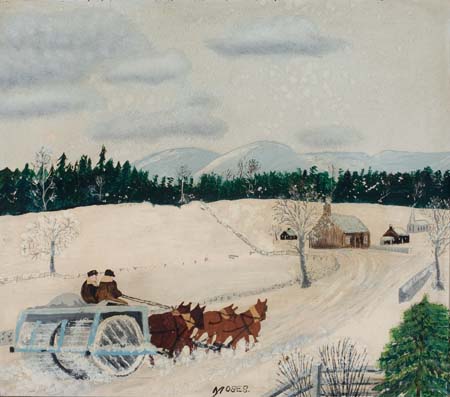 Appraisal: ANNA MARY ROBERTSON MOSES CALLED GRANDMA MOSES Snow Roller of