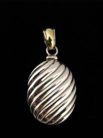 Appraisal: David Yurman K yellow gold and sterling Thoroughbred Collection locket