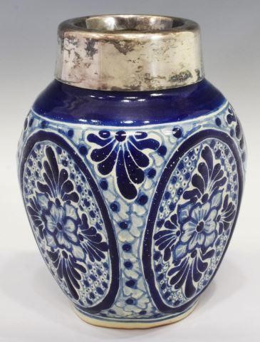 Appraisal: Talavera tin-glazed earthenware vase I M P Puebla Mexico with