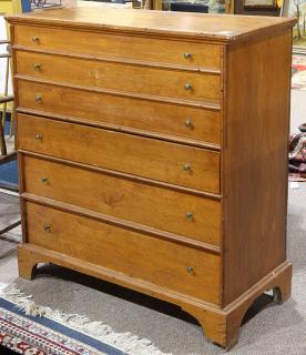 Appraisal: Country Sheraton three drawer blanket chest early th century executed