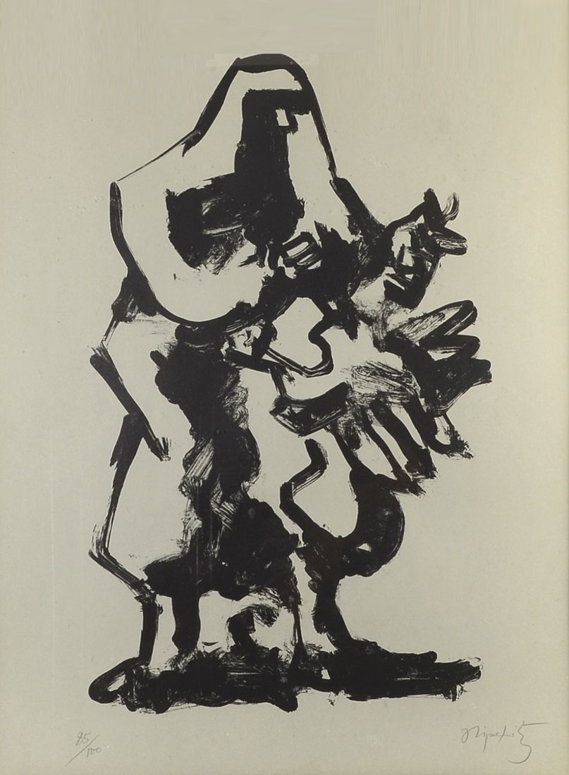 Appraisal: LIPCHITZ Jacques Lithuanian - ''Figural Composition'' Lithograph sight size is