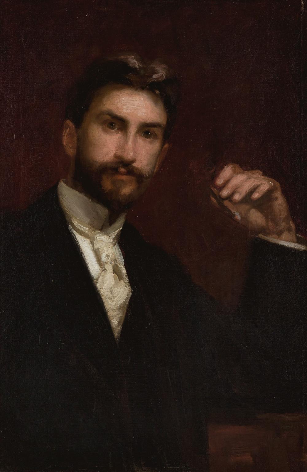 Appraisal: WILLIAM MERRITT CHASE American - Man Holding a Cigar oil