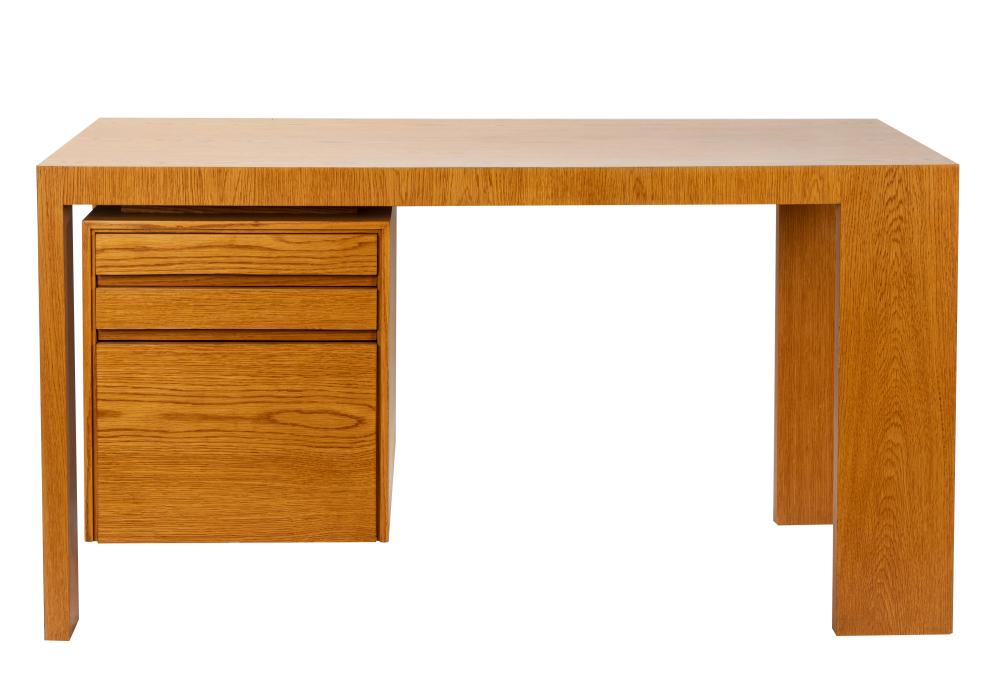 Appraisal: VLADAMIR KAGAN OAK DESKunsigned with three suspended drawers Provenance Property