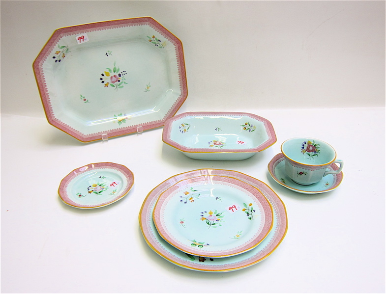 Appraisal: ADAMS IRONSTONE DINNERWARE SET seventy-nine pieces in the Lowestoft pattern