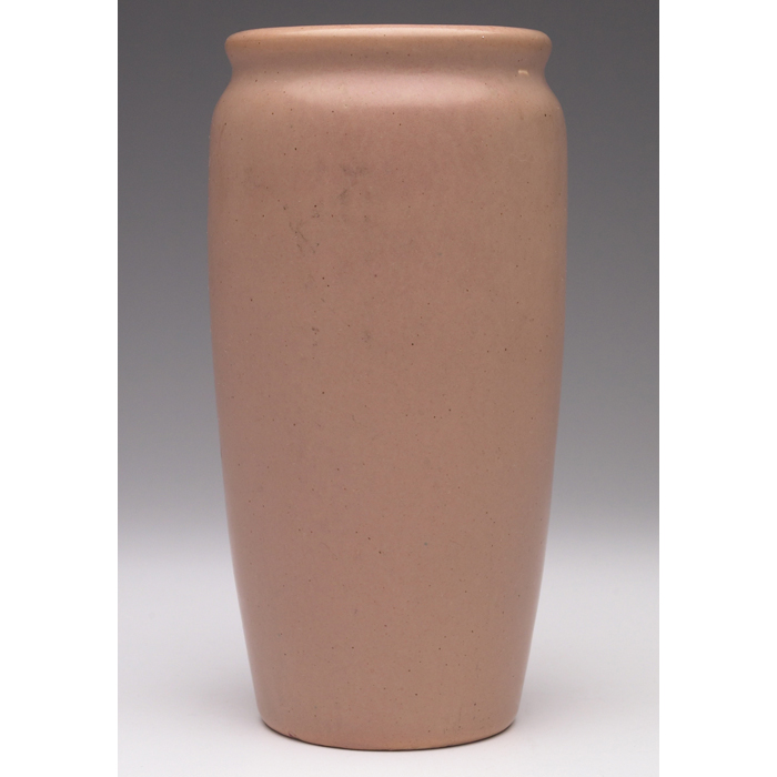 Appraisal: Hampshire vase tapered shape covered in an unusual tan matte