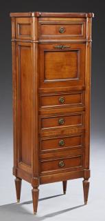 Appraisal: Diminutive Louis XVI Style Carved Cherry Secretary Abattant th c