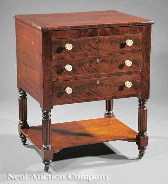 Appraisal: An American Classical Mahogany Work Table early th c Baltimore