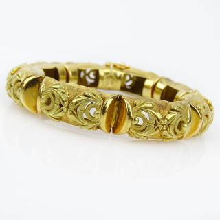 Appraisal: Vintage Karat Yellow Gold Link Bracelet Vintage Karat Yellow Gold