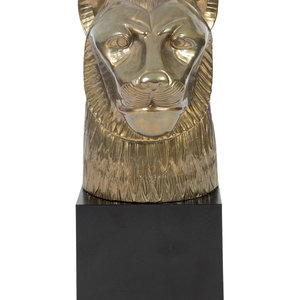 Appraisal: A Contemporary Metal Bust of a Lioness TH CENTURY Height